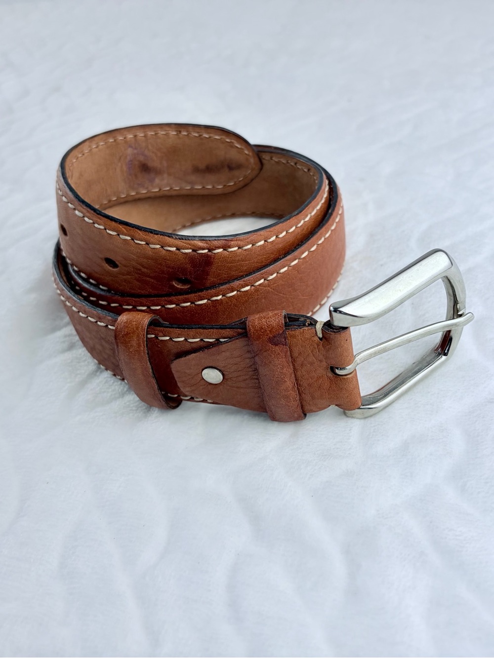 Handmade in Italy 100% Leather Vicomte Arthur Tan Belt US Mens 32